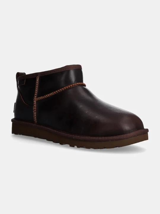 Obrázek produktu UGG Kožené sněhule Classic Ultra Mini Lthr Regen hnědá