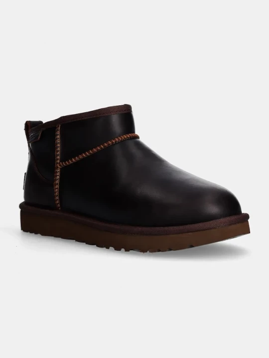 Obrázek produktu UGG Kožené sněhule UGG Classic Ultra Mini Lthr Regen hnědá