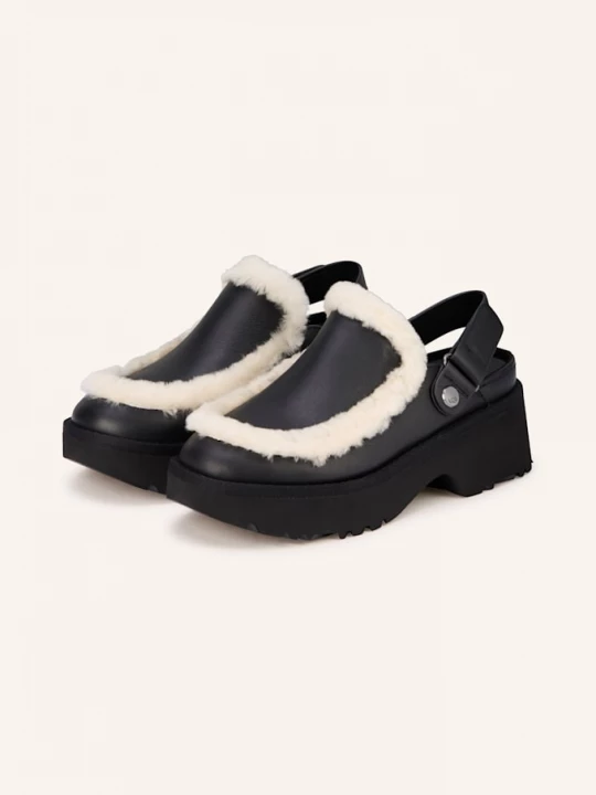 Obrázek produktu Ugg Mules Na Platformě Esmee S Umělou Kožešinou černá / krémová