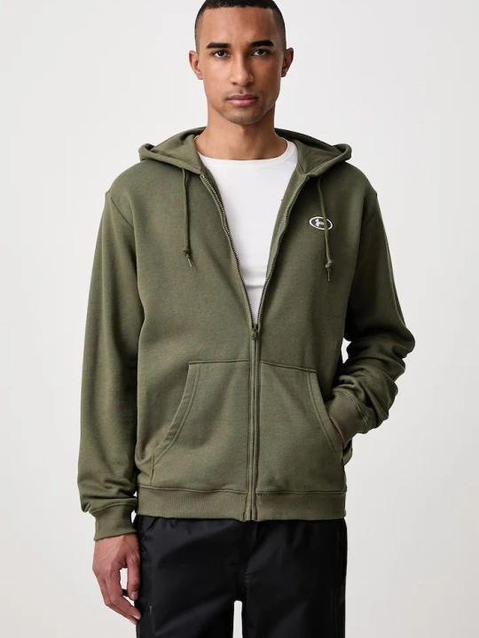 Obrázek produktu Under Armour rozepínací mikina s kapucí pánská s bavlnou Rival zelená