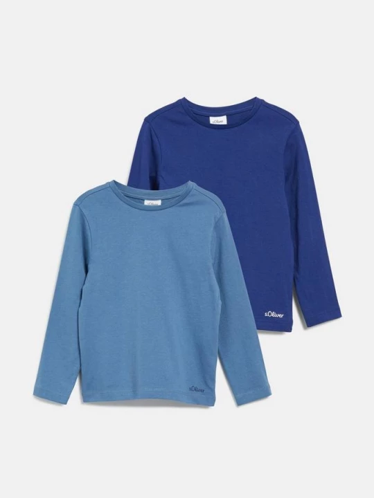 Obrázek produktu Unisex bavlněná trička s dlouhým rukávem, 2 ks v balení s.Oliver modrá