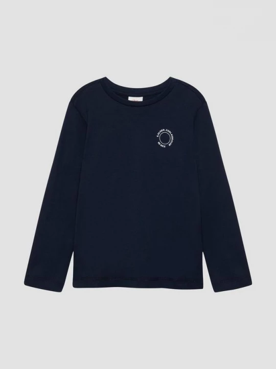 Obrázek produktu Unisex bavlněný top s dlouhým rukávem a drobným potiskem s.Oliver modrá