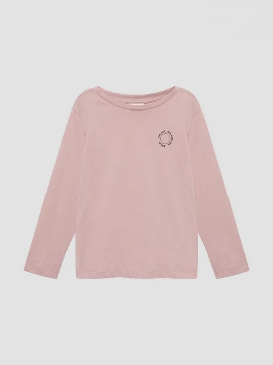 Obrázek produktu Unisex bavlněný top s dlouhým rukávem a drobným potiskem s.Oliver růžová