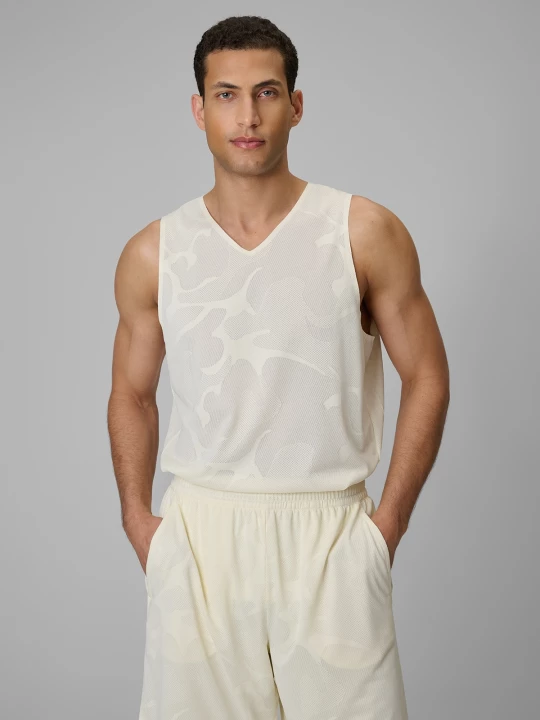 Obrázek produktu Unisex loose rychleschnoucí basketbalové tričko - bílé 4F