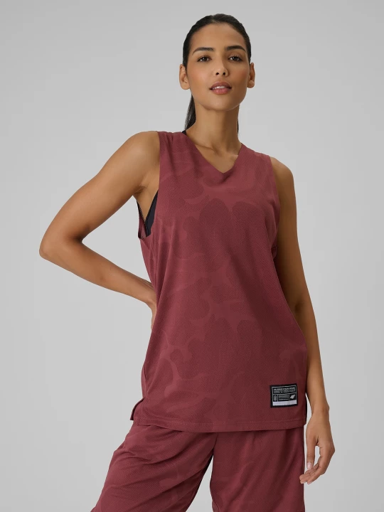 Obrázek produktu Unisex loose rychleschnoucí basketbalové tričko - burgundské 4F červený