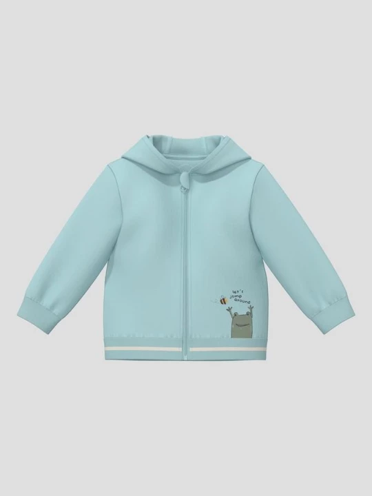 Obrázek produktu Unisex mikina s kapucí a motivem s.Oliver tyrkysová