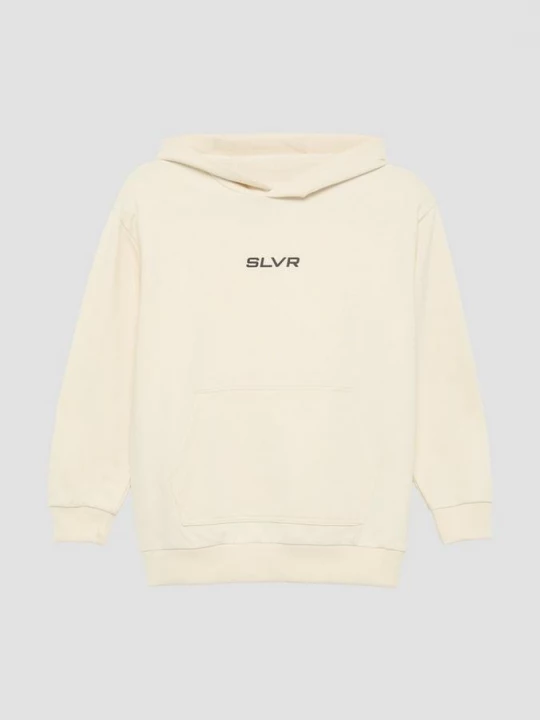 Obrázek produktu Unisex mikina s kapucí, klokaní kapsou a předním potiskem s.Oliver béžová