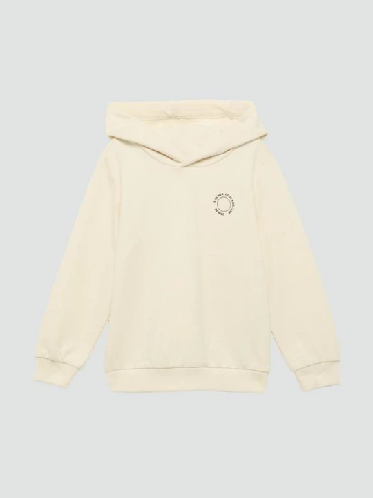 Obrázek produktu Unisex mikina s kapucí, žebrovanými lemy a drobným potiskem. s.Oliver béžová