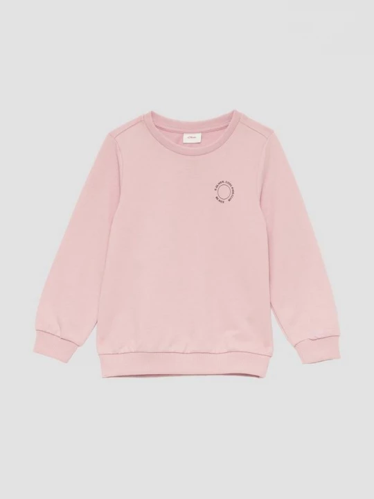 Obrázek produktu Unisex mikina s žebrovanými lemy a drobným potiskem s.Oliver růžová