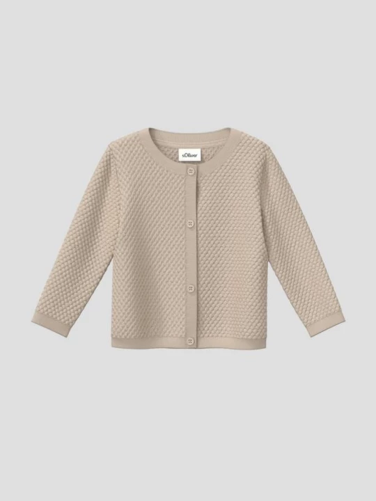 Obrázek produktu Unisex pletený kabátek se strukturovaným vzorem s.Oliver béžová