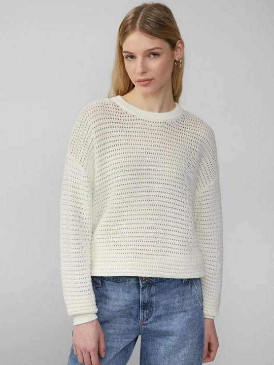 Obrázek produktu Unisex pulovr ažurovým vzorem QS krémová