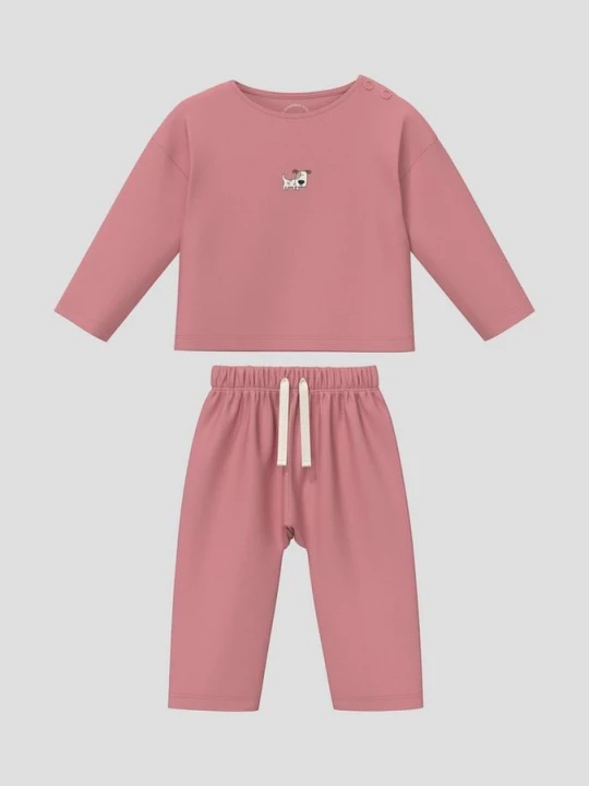 Obrázek produktu Unisex sada trička s dlouhým rukávem a běžeckých kalhot s.Oliver růžová