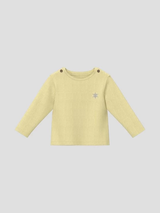 Obrázek produktu Unisex tričko s dlouhým rukávem, žebrovanou strukturou a výšivkou s.Oliver žlutá