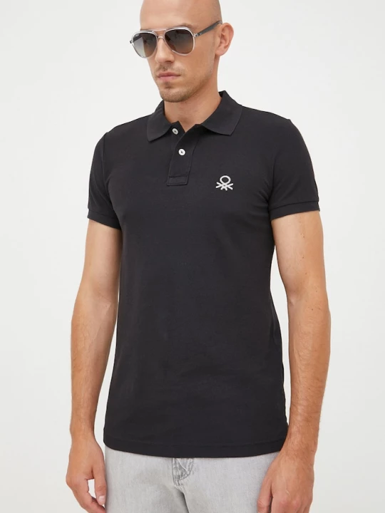 Obrázek produktu United Colors of Benetton Bavlněné polo tričko United Colors of Benetton černá