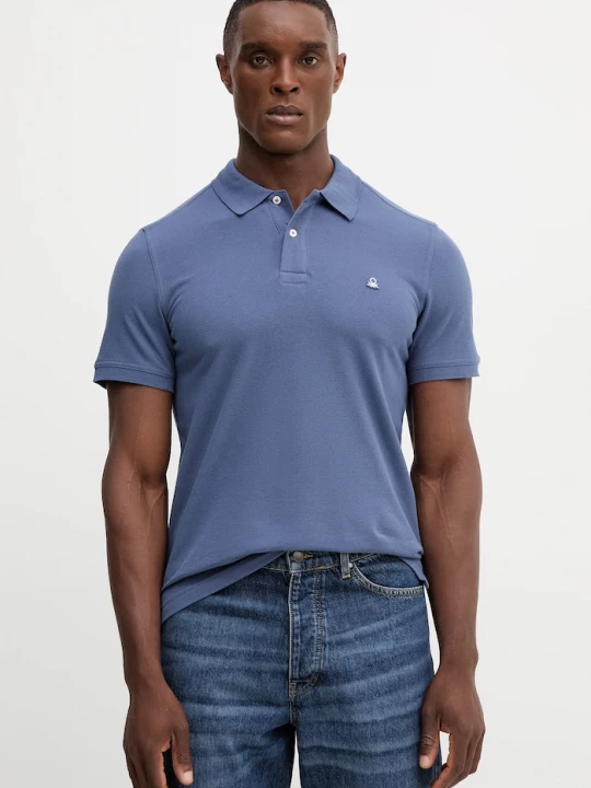Obrázek produktu United Colors of Benetton Bavlněné polo tričko United Colors of Benetton modrá