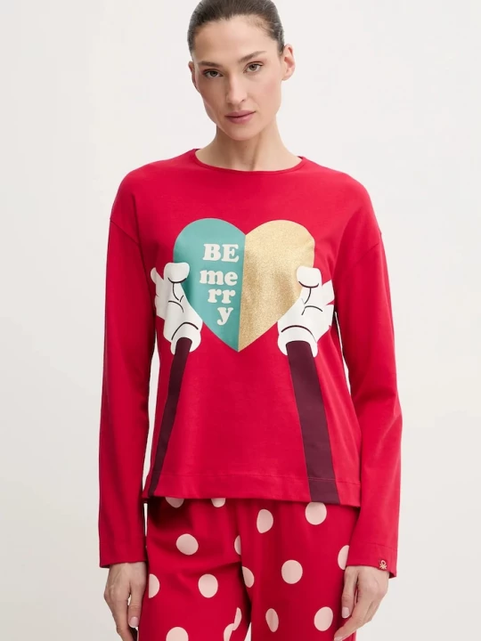 Obrázek produktu United Colors of Benetton Bavlněné pyžamo United Colors of Benetton červená