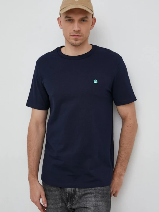 Obrázek produktu United Colors of Benetton Bavlněné tričko United Colors of Benetton námořnická modř