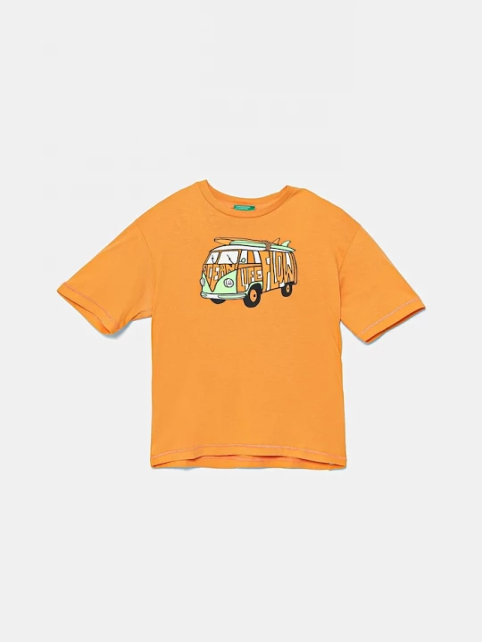 Obrázek produktu United Colors of Benetton Bavlněné tričko United Colors of Benetton oranžová