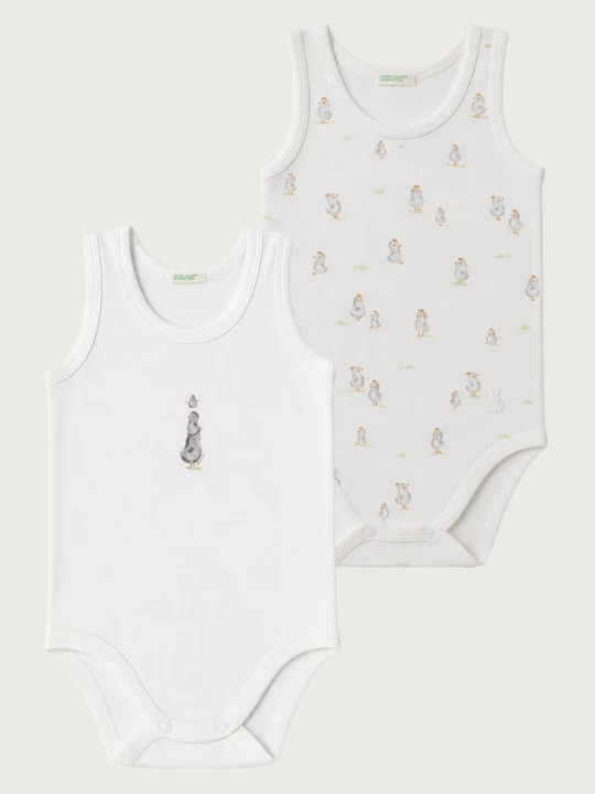 Obrázek produktu United Colors of Benetton body dětské bavlněné s elastanem 2-pack