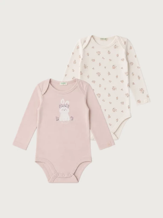 Obrázek produktu United Colors of Benetton body kojenecké bavlněné s elastanem 2-pack