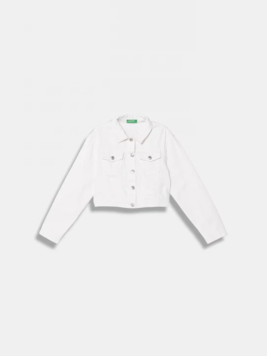 Obrázek produktu United Colors of Benetton bunda dětská džínová bílá