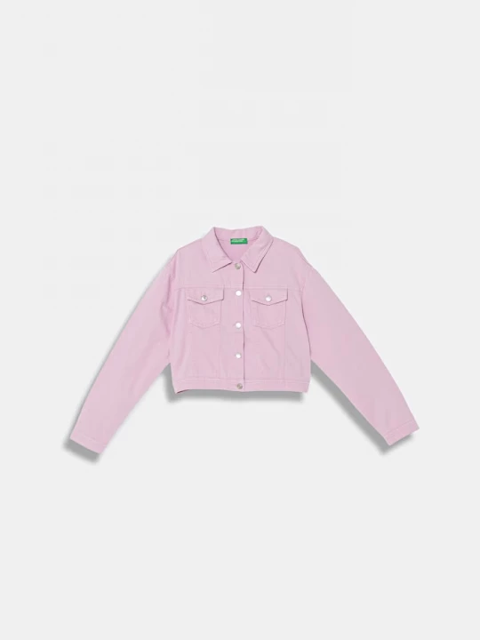 Obrázek produktu United Colors of Benetton bunda dětská džínová fialová