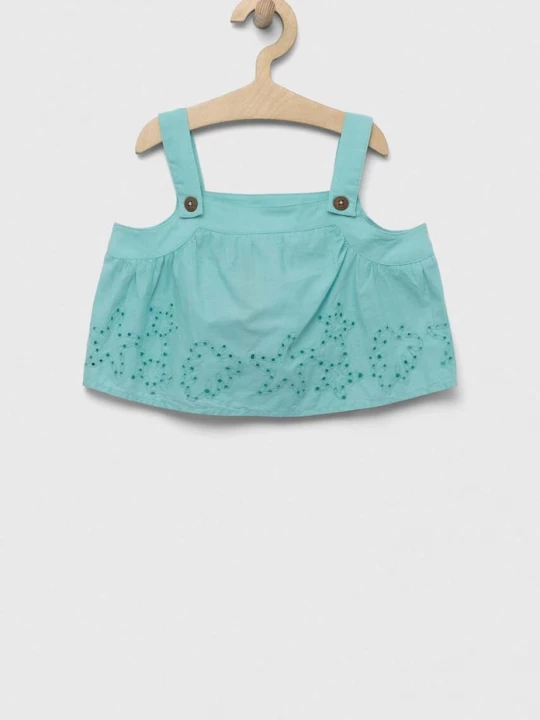 Obrázek produktu United Colors of Benetton Dětská bavlněná halenka United Colors of Benetton tyrkysová