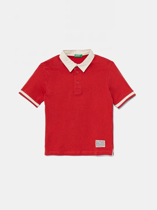 Obrázek produktu United Colors of Benetton Dětská bavlněná polokošile United Colors of Benetton červená