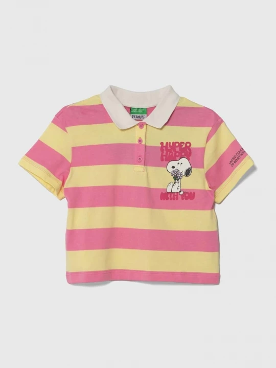 Obrázek produktu United Colors of Benetton Dětská bavlněná polokošile United Colors of Benetton růžová
