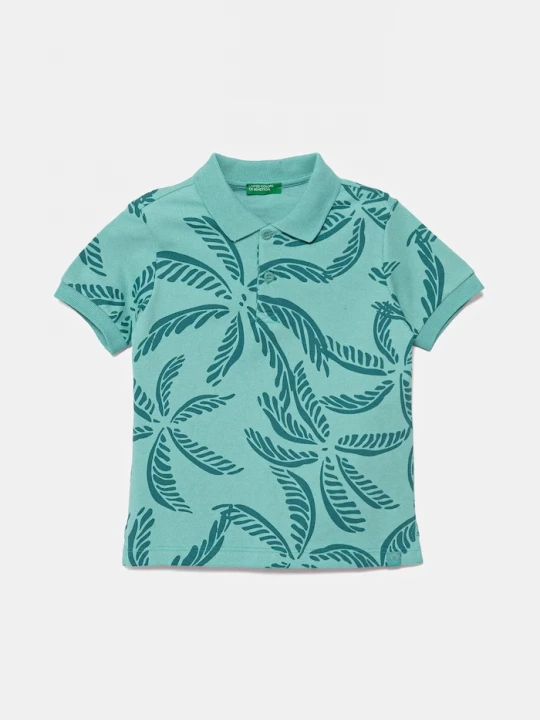 Obrázek produktu United Colors of Benetton Dětská bavlněná polokošile United Colors of Benetton tyrkysová