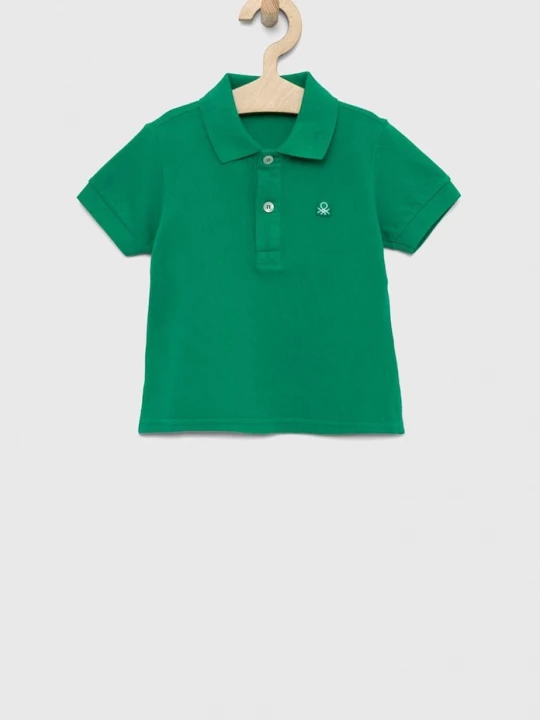 Obrázek produktu United Colors of Benetton Dětská bavlněná polokošile United Colors of Benetton zelená
