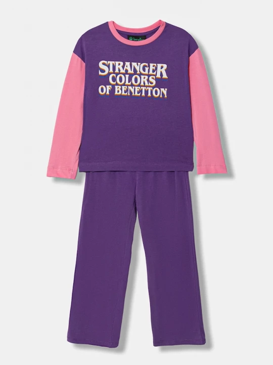 Obrázek produktu United Colors of Benetton Dětské bavlněné pyžamo United Colors of Benetton fialová