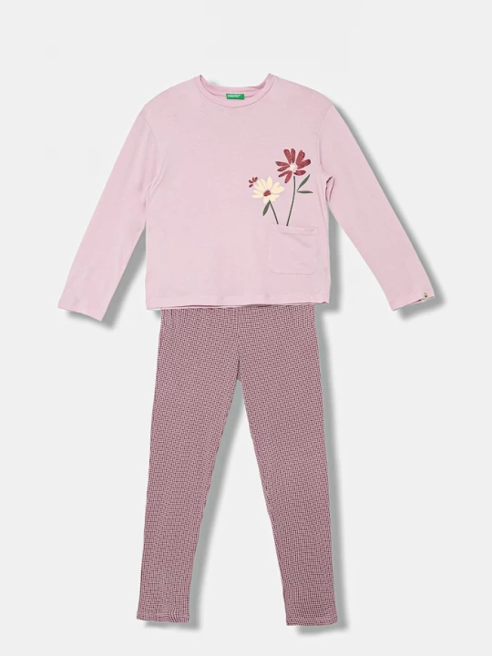 Obrázek produktu United Colors of Benetton Dětské bavlněné pyžamo United Colors of Benetton růžová