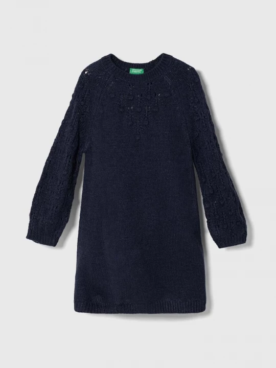 Obrázek produktu United Colors of Benetton Dětské šaty s příměsí vlny United Colors of Benetton námořnická modř