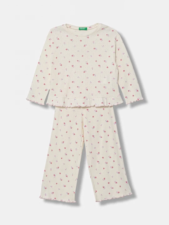 Obrázek produktu United Colors of Benetton dvoudílné pyžamo dětské bavlněné béžová