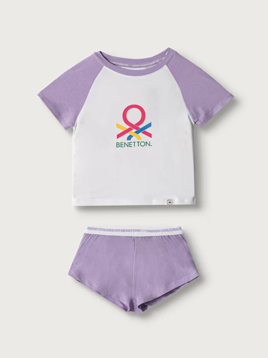 Obrázek produktu United Colors of Benetton dvoudílné pyžamo dětské bavlněné s elastanem