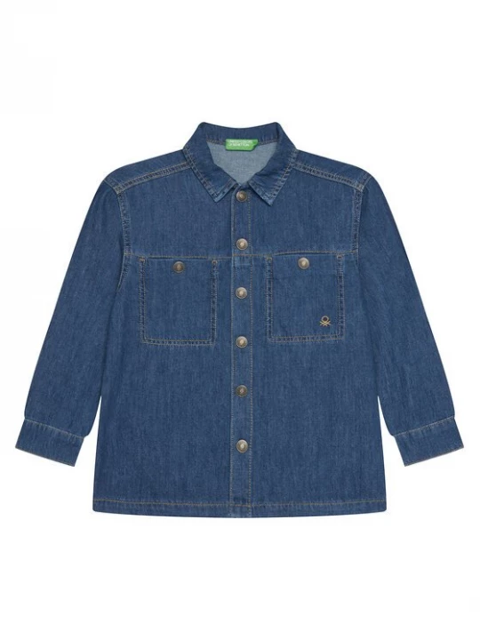 Obrázek produktu United Colors Of Benetton džínová košile 5AD6CQ04C Modrá Oversize