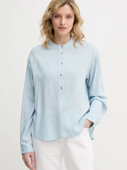 Obrázek produktu United Colors of Benetton halenka dámská s viskózou modrá