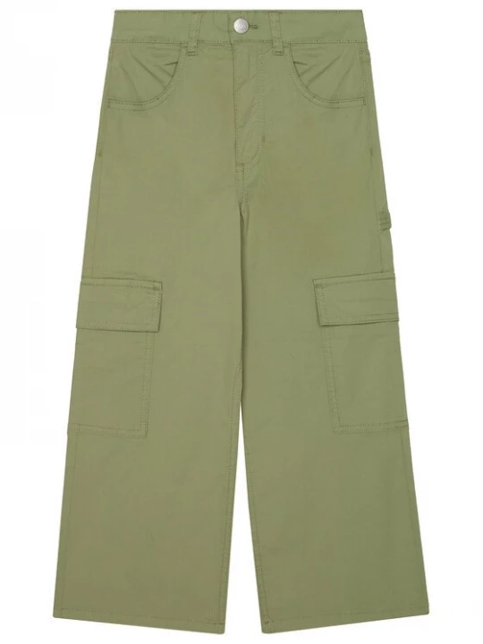 Obrázek produktu United Colors Of Benetton Kalhoty z materiálu 4L2VCE040 Zelená Wide Leg