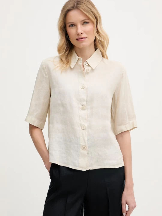 Obrázek produktu United Colors of Benetton košile dámská lněná béžová