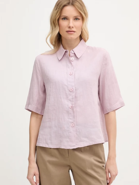 Obrázek produktu United Colors of Benetton košile dámská lněná růžová