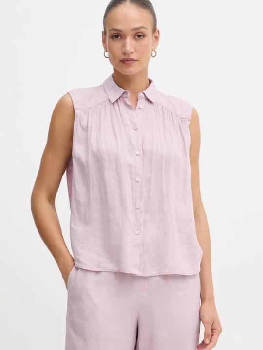 Obrázek produktu United Colors of Benetton košile dámská lněná růžová