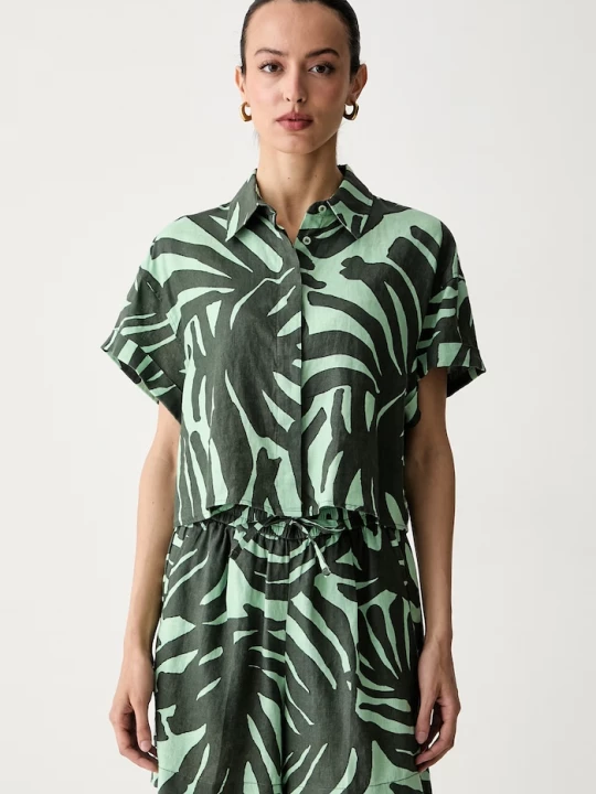 Obrázek produktu United Colors of Benetton košile dámská lněná zelená