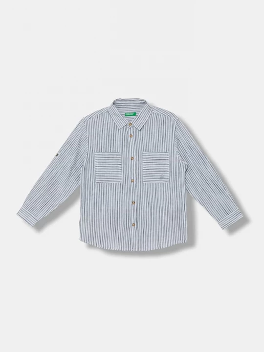 Obrázek produktu United Colors of Benetton košile dětská se lnem modrá