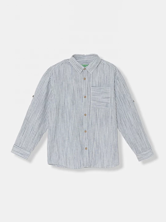 Obrázek produktu United Colors of Benetton košile dětské se lnem modrá