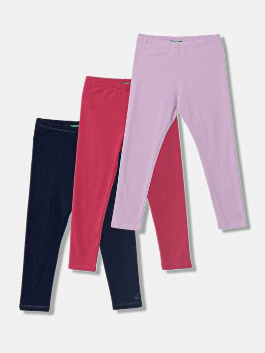 Obrázek produktu United Colors of Benetton legíny dětské bavlněné s elastanem 3-pack