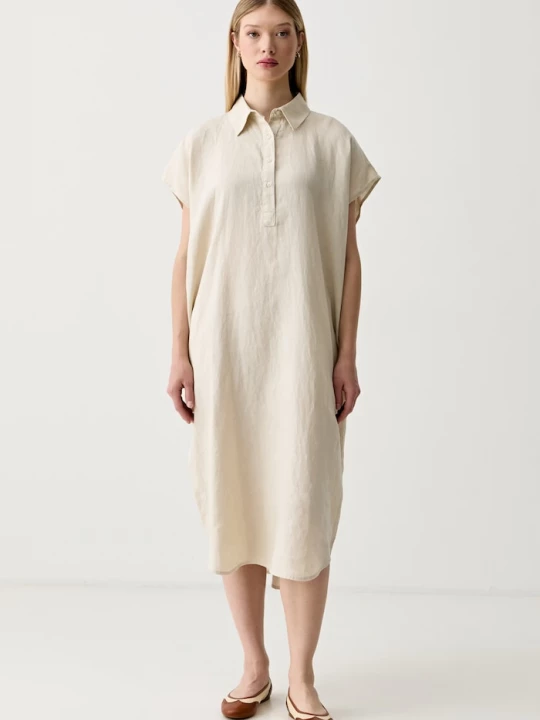 Obrázek produktu United Colors of Benetton letní šaty lněné béžová