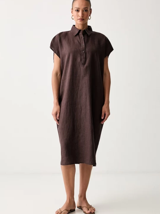 Obrázek produktu United Colors of Benetton letní šaty lněné hnědá