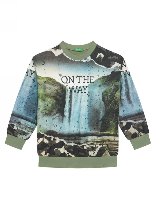 Obrázek produktu United Colors Of Benetton Mikina 3WECC10PR Zelená Oversize
