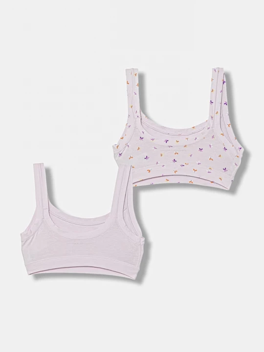 Obrázek produktu United Colors of Benetton podprsenka dětská bavlněná 2-pack fialová
